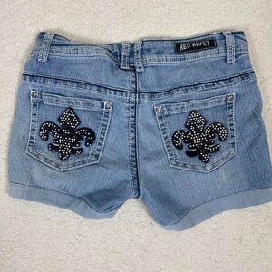 Red Rivet Denim Y2K Shorts
